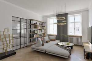 vizualizace obývací pokoj