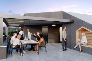 společná pobytová střešní zahrada SKY TOP