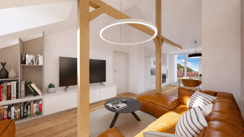Půdní novostavba na Praze 5 nabídne moderní bydlení s výhledem